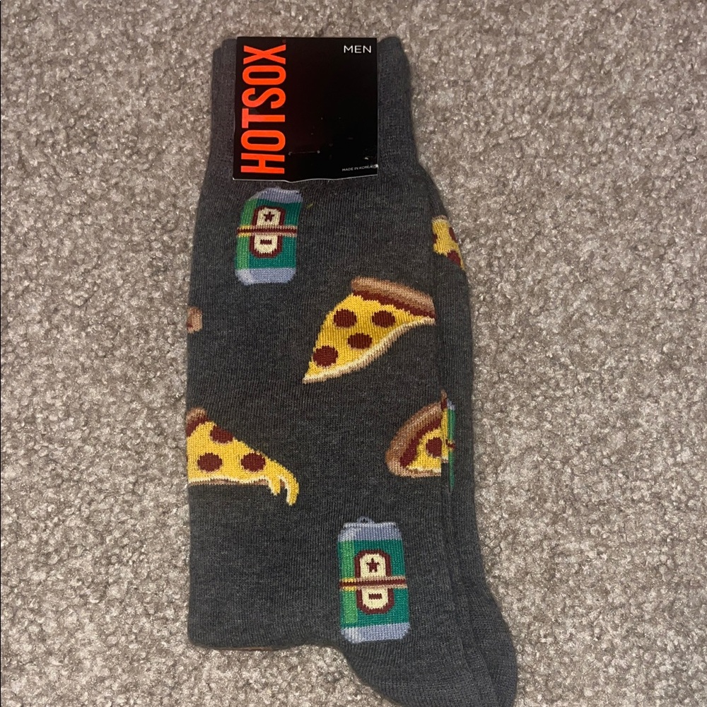 Hot Sox Men's Charcoal Pizza and Beer Socks, Bundle to Save and I’ll Make a Deal